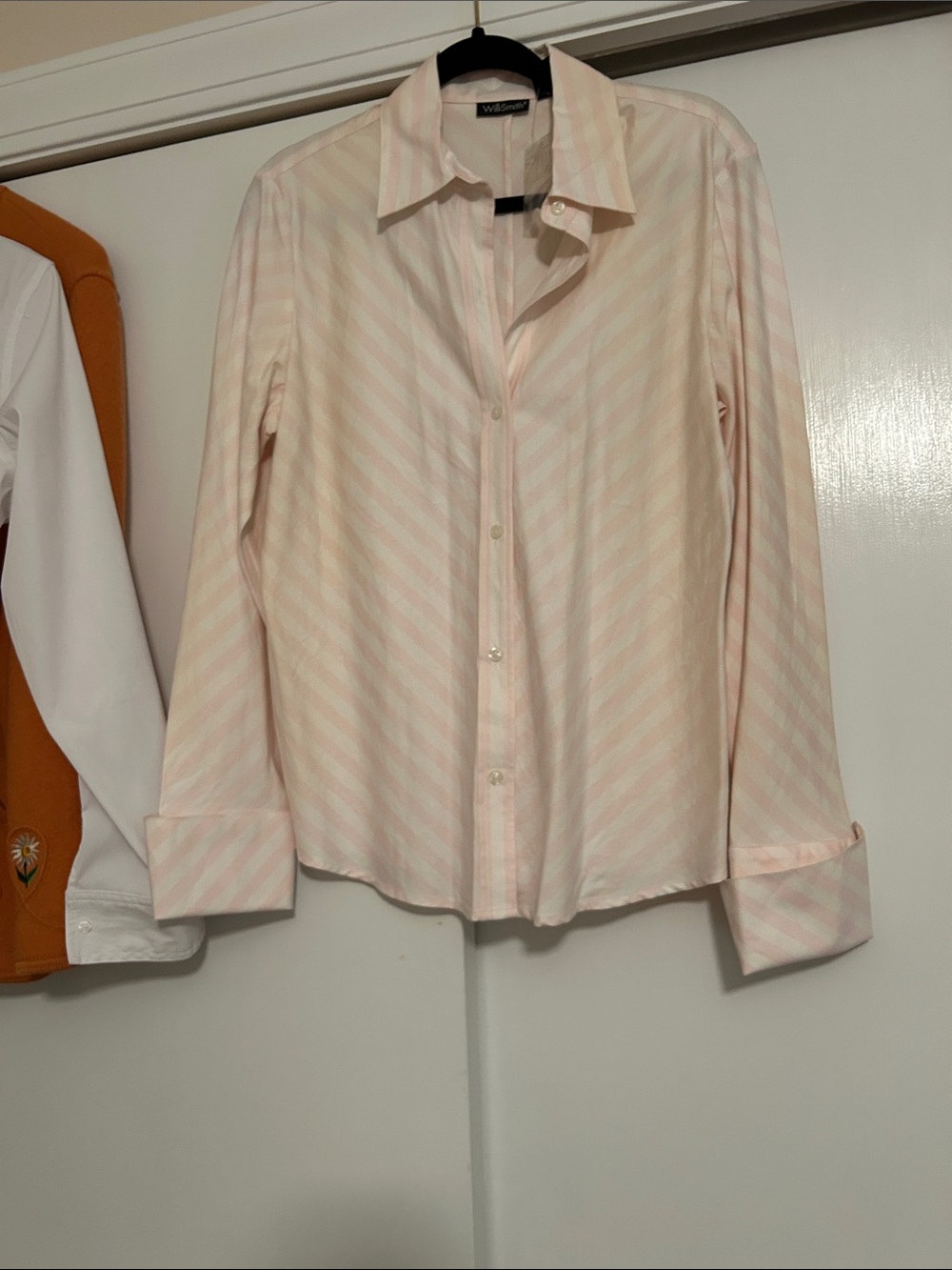 Willi Smith Pale Pink Striped Button-Down Shirt